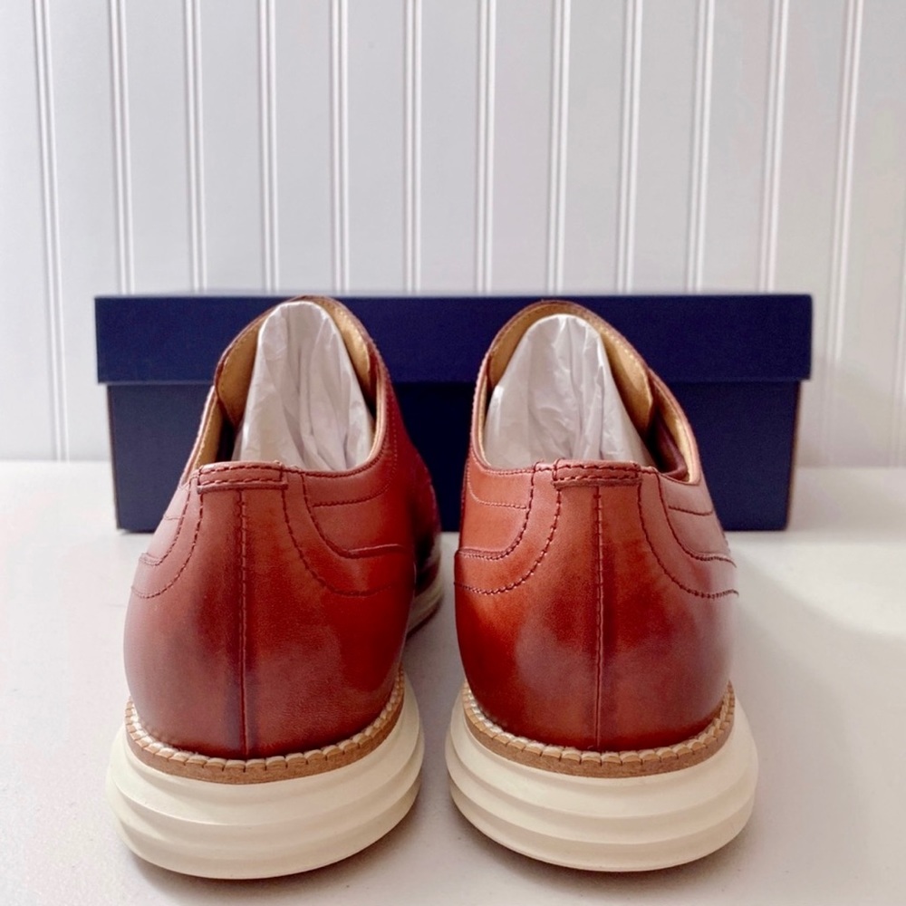Cole Haan Original Grand Wingtip Oxford Shoes In Woodbury/Ivory NWT - Picture 9 of 13